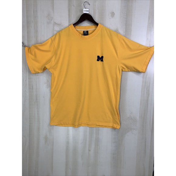 Vintage Starter University Of Michigan Yellow Embriodered Logo T Shirt Large - Picture 1 of 10